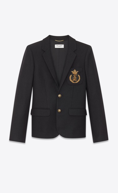 Felt blazer with Saint Laurent badge